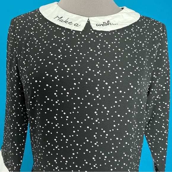 Sugarhill Boutique Make A Wish Mod 60s Tunic Midi Dress w/ Sleeves & Collar UK 8 - Picture 4 of 14